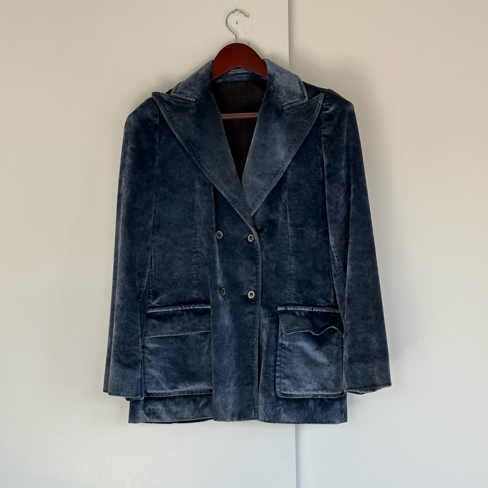 Elegant Velvet Double-Breasted Jacket